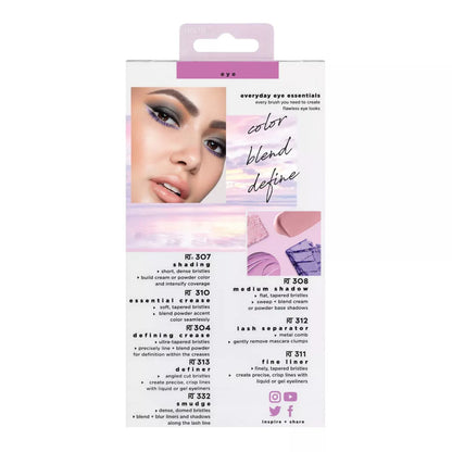 Real Techniques Everyday Eye Essentials Makeup Brush Kit - 8pc